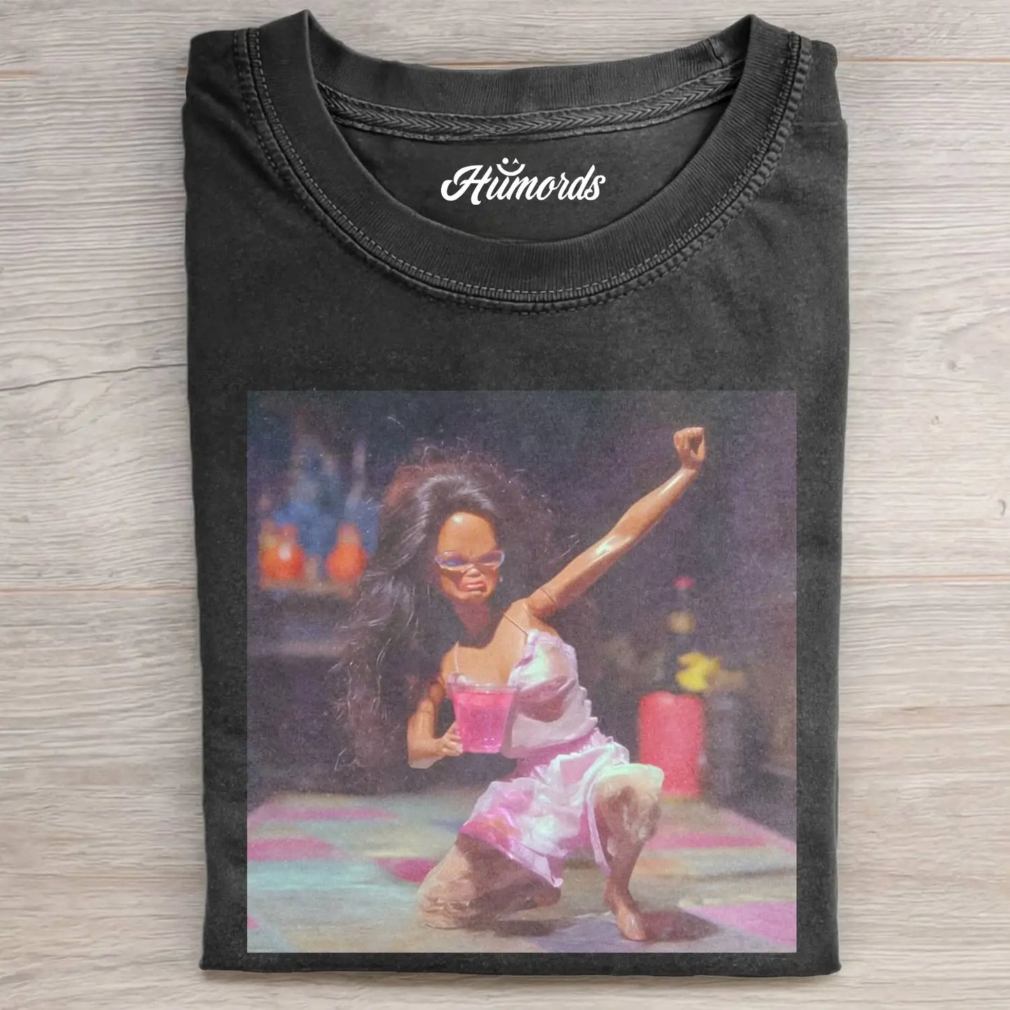 BLACK BARBIECORE PARTY MOOD POV TEE 1.5