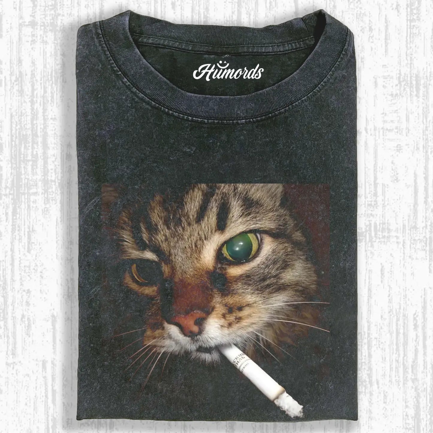 WASHED COTTON CAT T-SHIRT