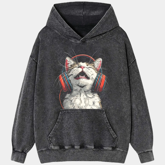 Cat listening to music Tee