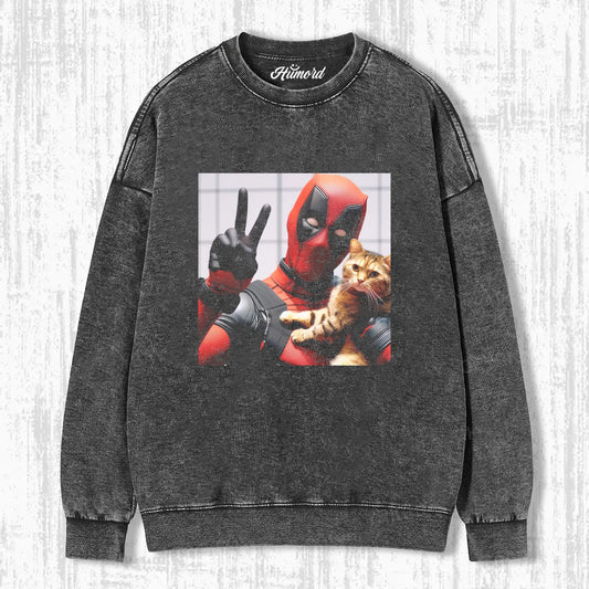 DEADPOOL & CAT T-SHIRT