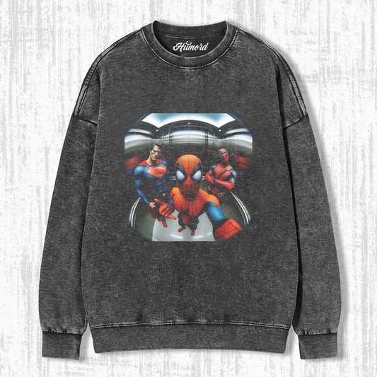 DEADPOOL & SPIDERMAN & SUPERMAN T-SHIRT