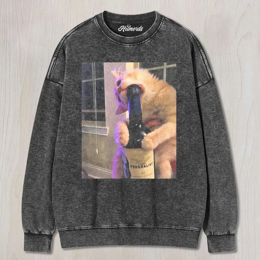 FUNNY BOTTLE CAT TEE & SWEAT & HOOD