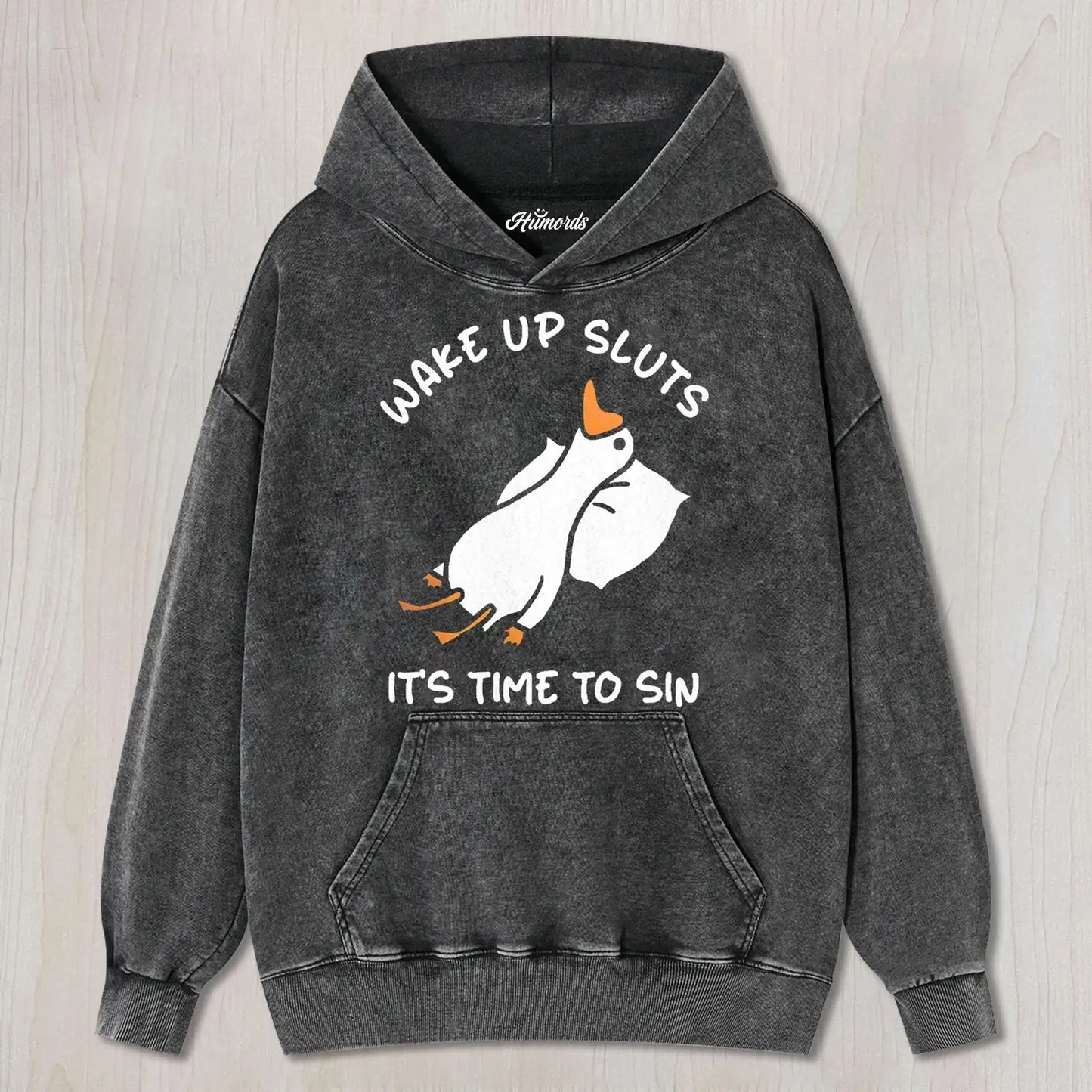 WAKE UP SLUTS FUNNY GOOSE MEME TEE & SWEAT &HO0D