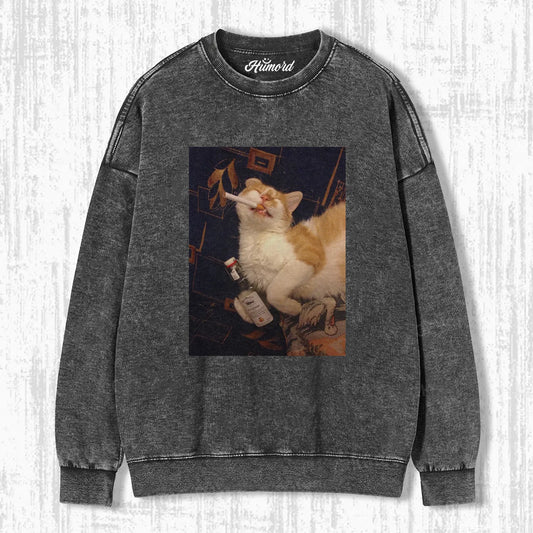 SAD SMOKE CAT T-SHIRT