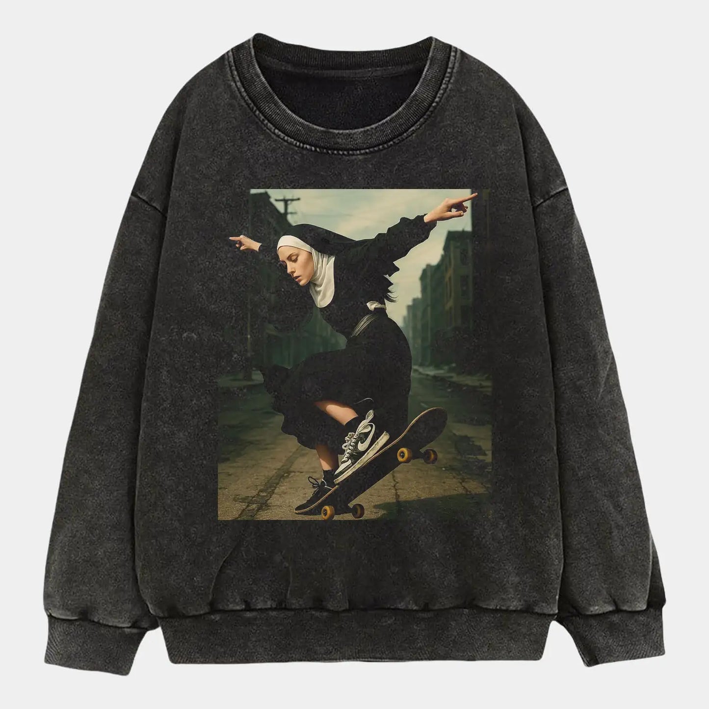 Skateboarding Nun Tee
