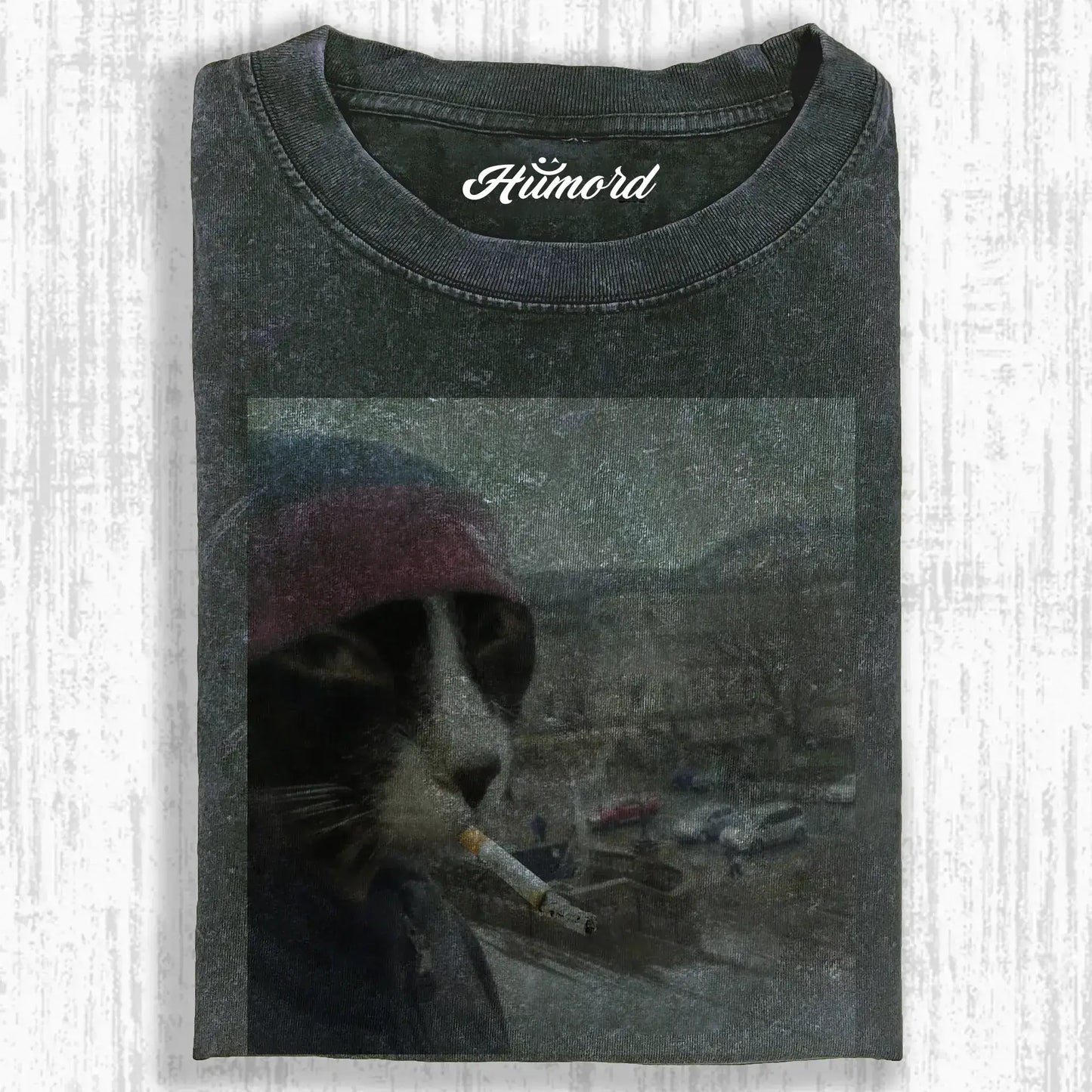 WASHED COTTON CAT T-SHIRT 5.0