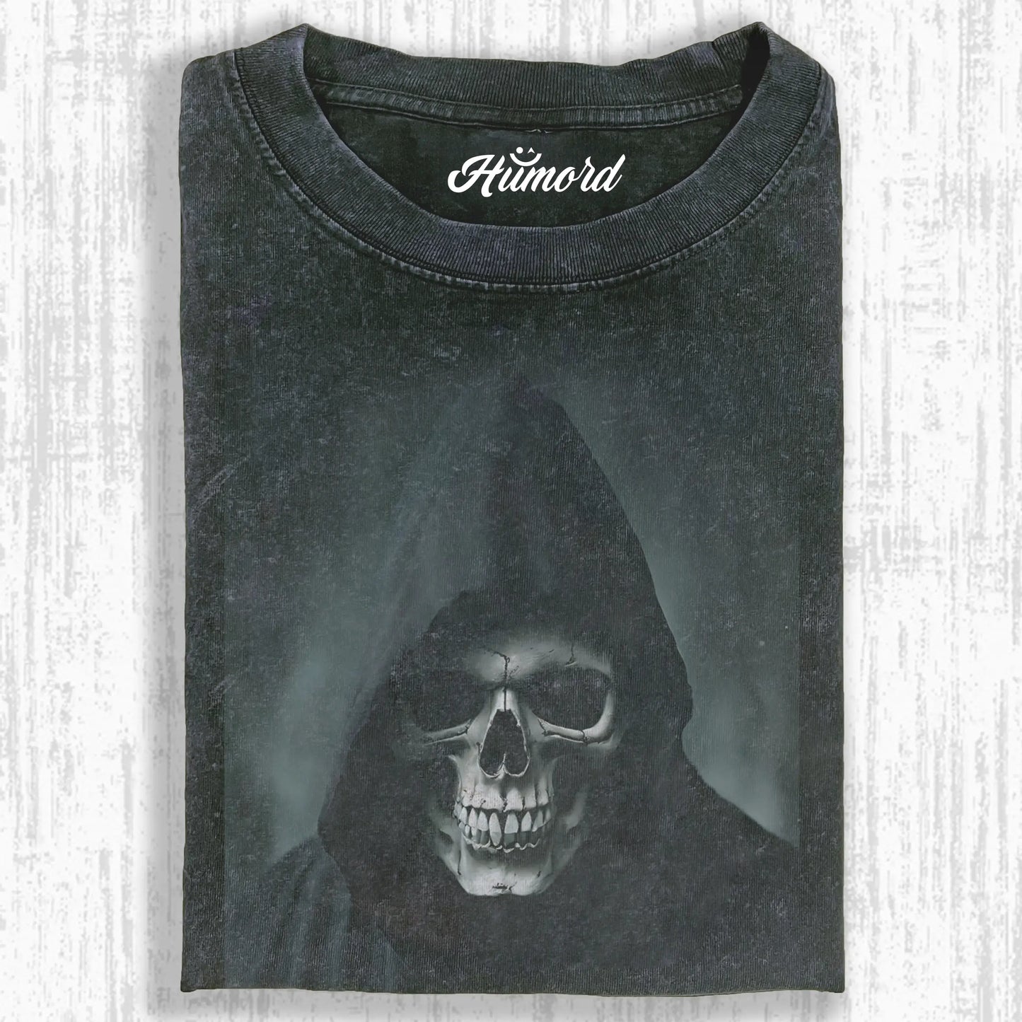 WASHED COTTON SKULL ARMY T-SHIRT