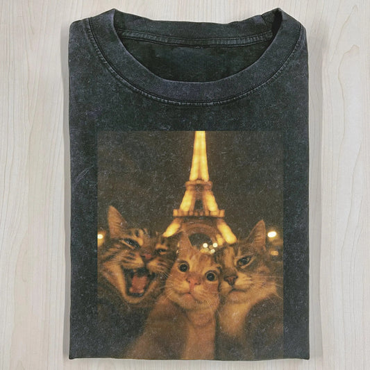 CAT SELFIE T-SHIRT