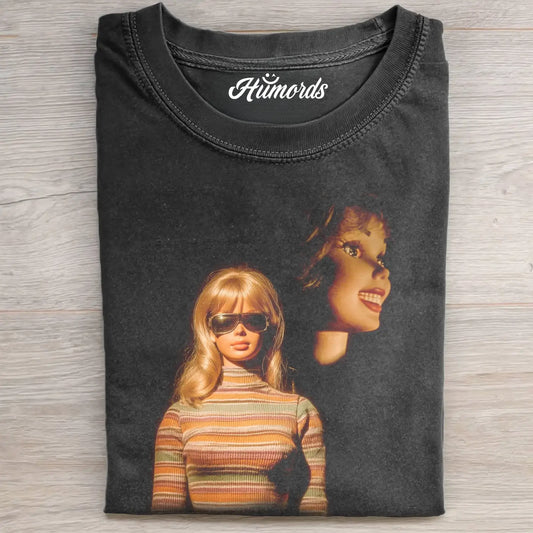 STRIPED BARBIECORE T-SHIRT WITH GLASSES
