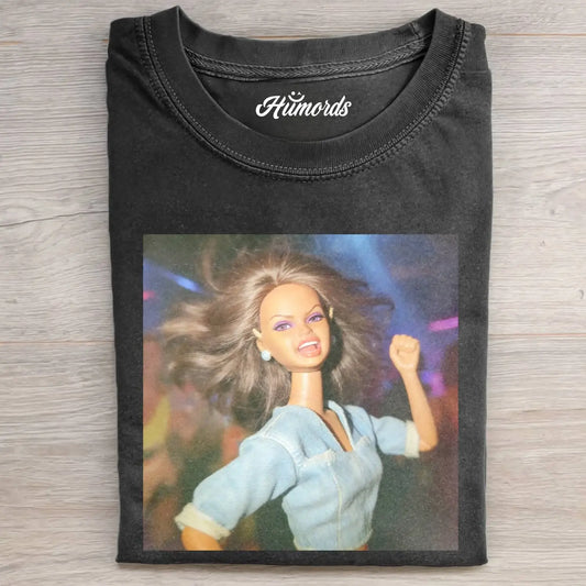 BLACK BARBIECORE PARTY MOOD POV TEE 1.2