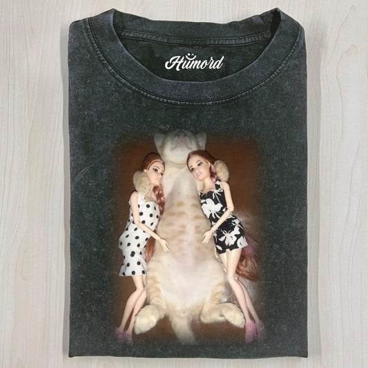 CAT AND BARBIE T-SHIRTS