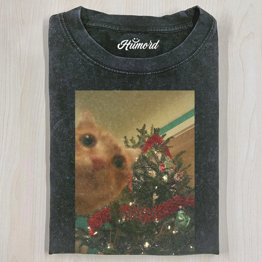 CHRISTMAS FUN CAT T-SHIRT