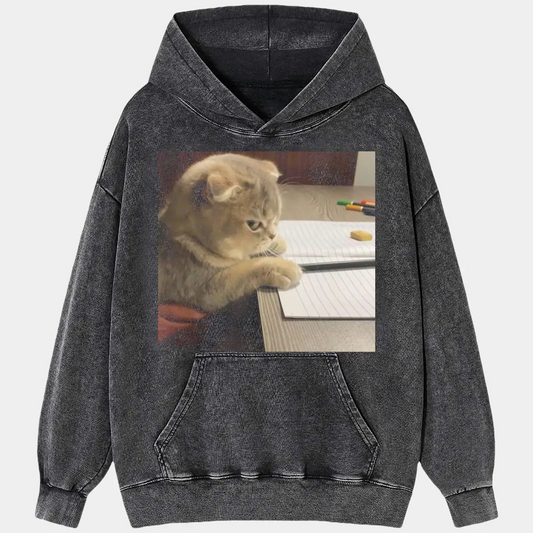 Cat Doing Homework TEE