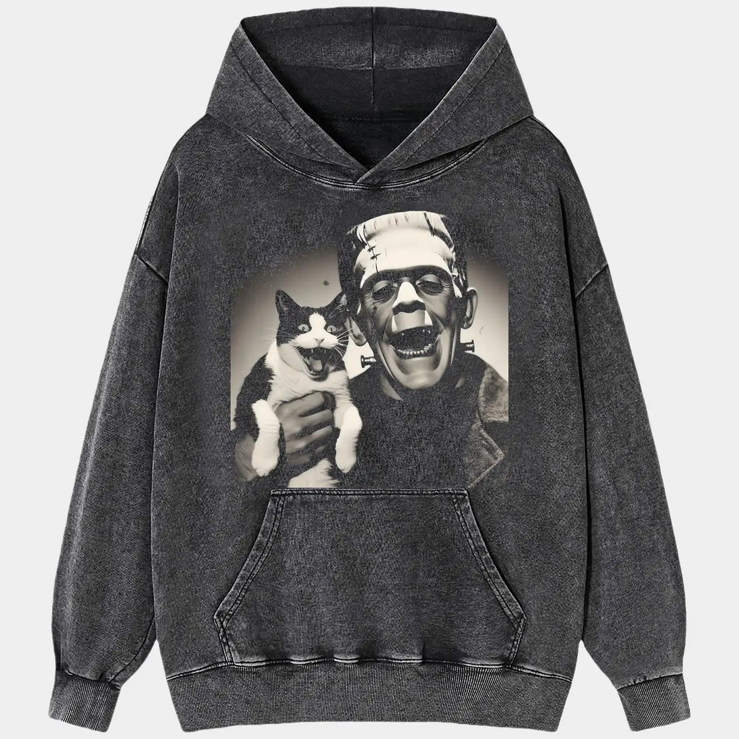 Cat and Frankenstein Tee