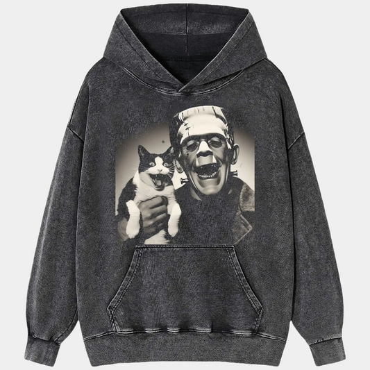 Cat and Frankenstein Tee