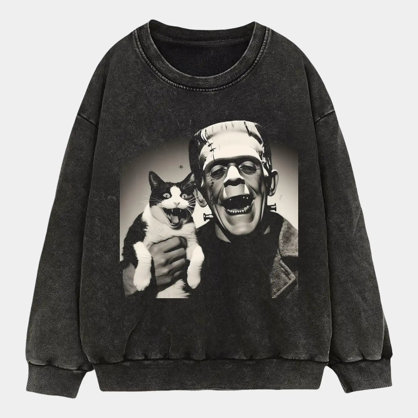 Cat and Frankenstein Tee