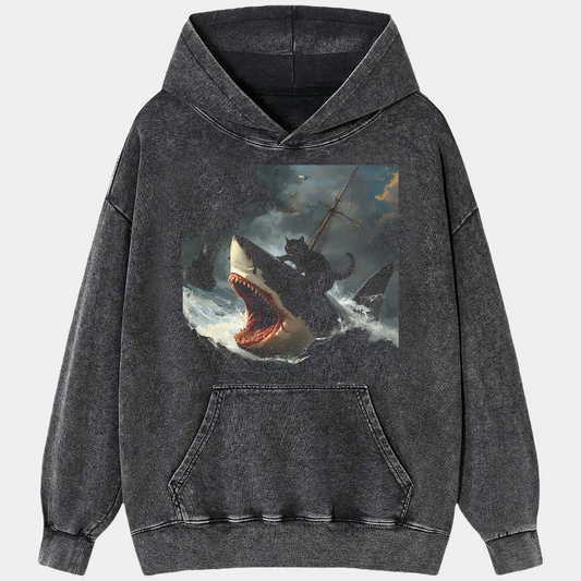 Cat riding a shark Tee