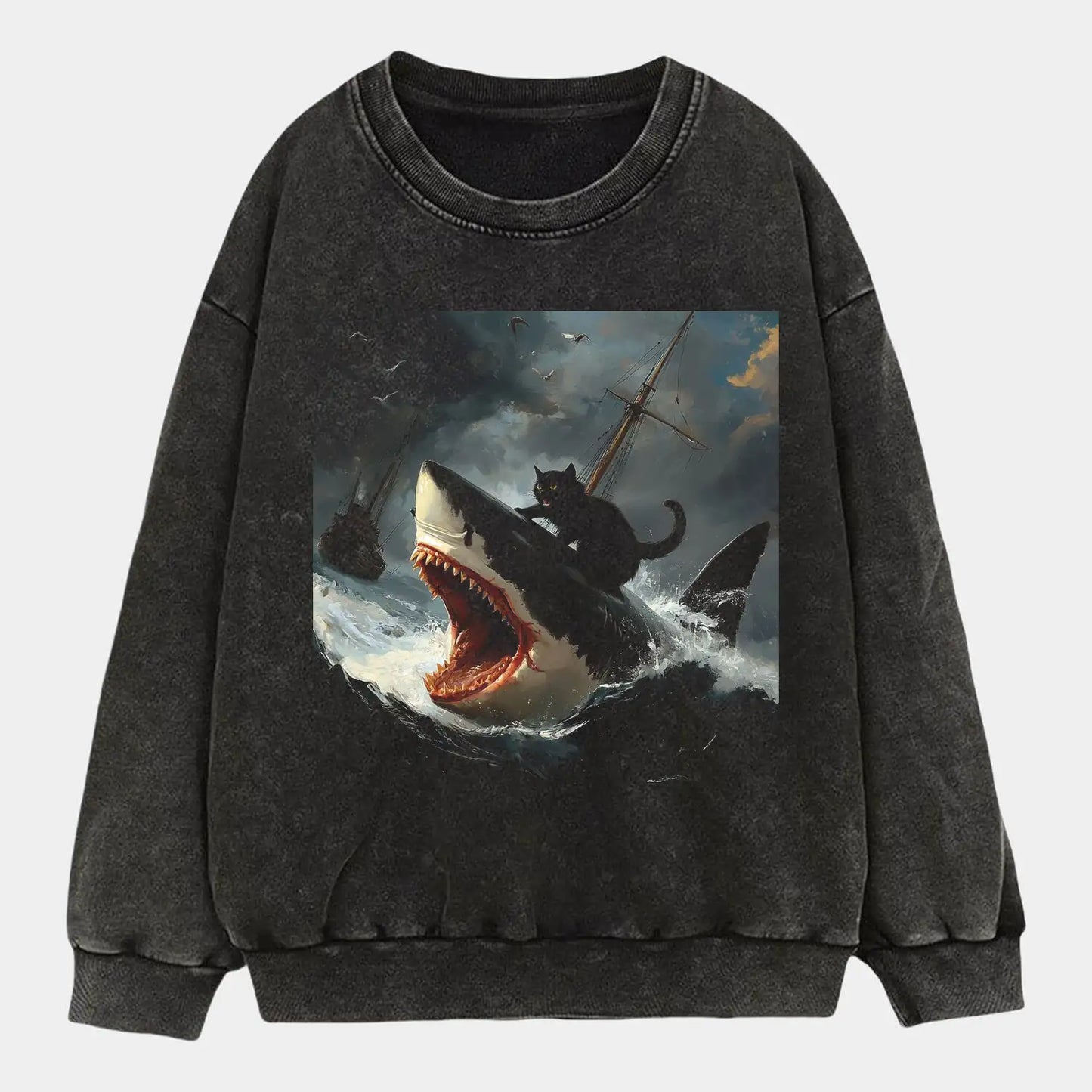 Cat riding a shark Tee