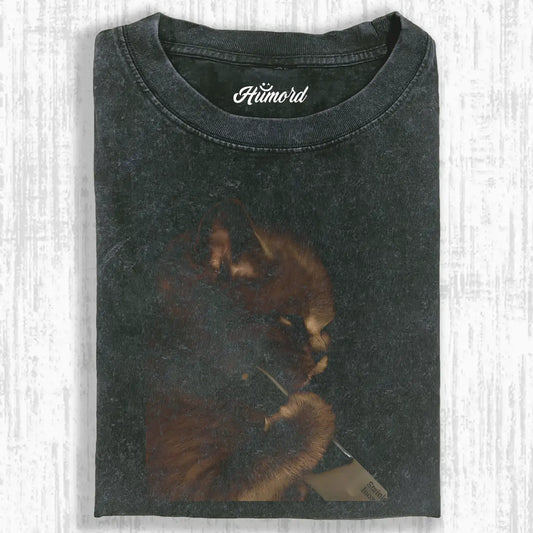 Cat with a knife Tee