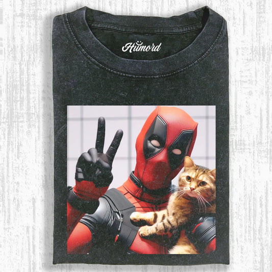 DEADPOOL & CAT T-SHIRT