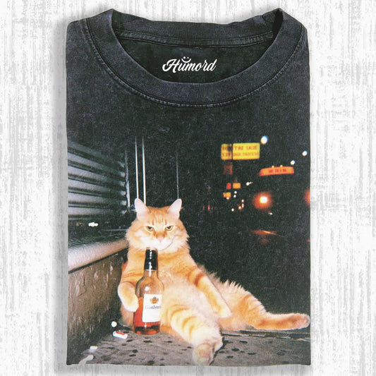DRINKING CAT T- SHIRTS