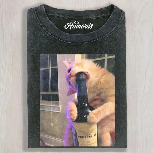 FUNNY BOTTLE CAT TEE & SWEAT & HOOD