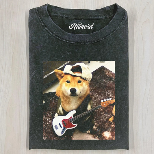 FUNNY ROCK DOG T-SHIRT