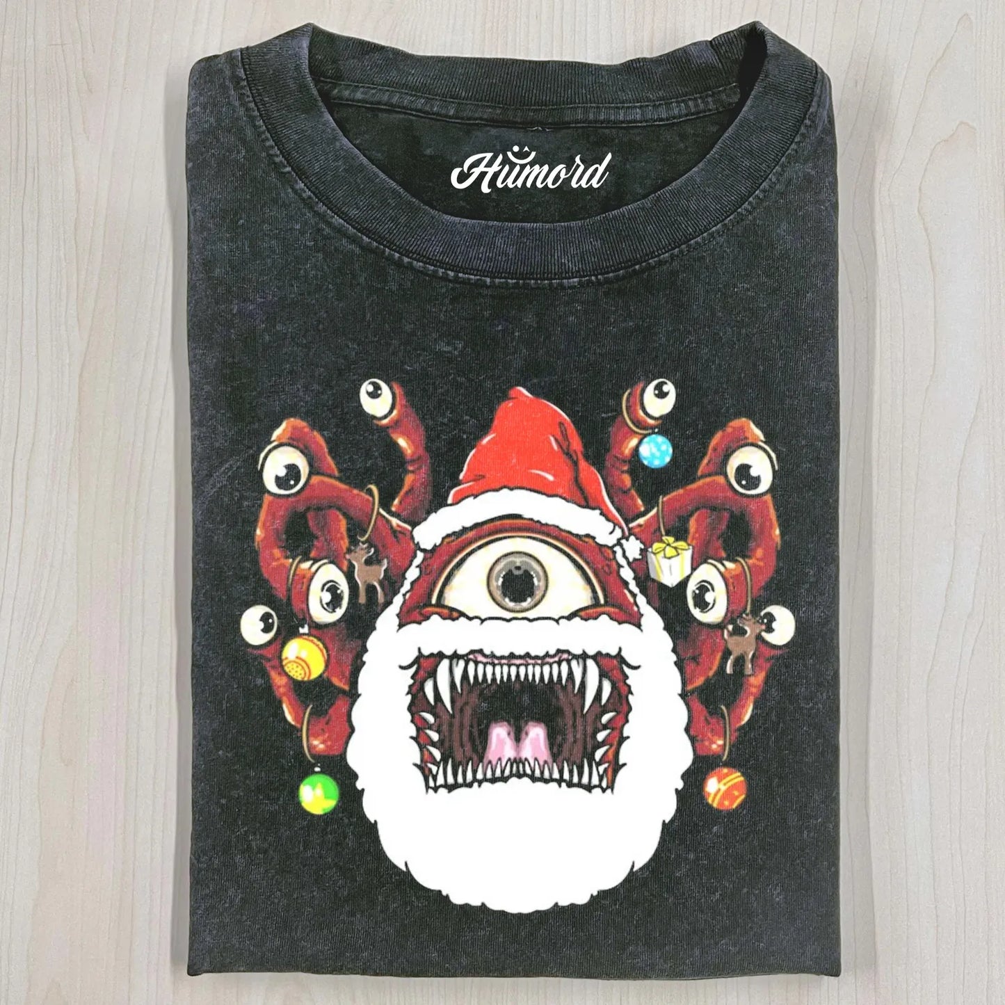 FUNNY SANTA BEHOLDER DUNGEONS AND DRAGONS MONSTER T-SHIRT