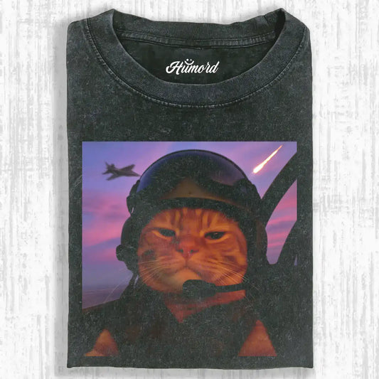 Fighting Pilot Cat Tee