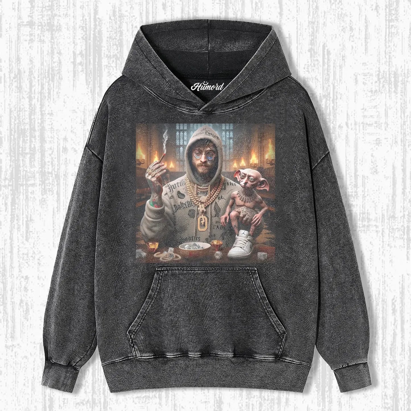 HP SMOKING MAN AND ELF T-SHIRT