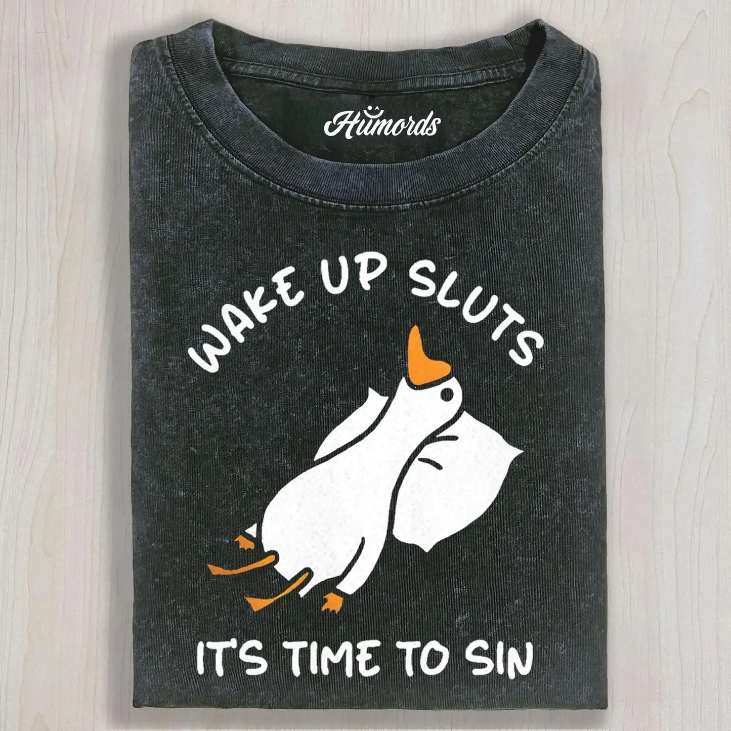 WAKE UP SLUTS FUNNY GOOSE MEME TEE & SWEAT &HO0D