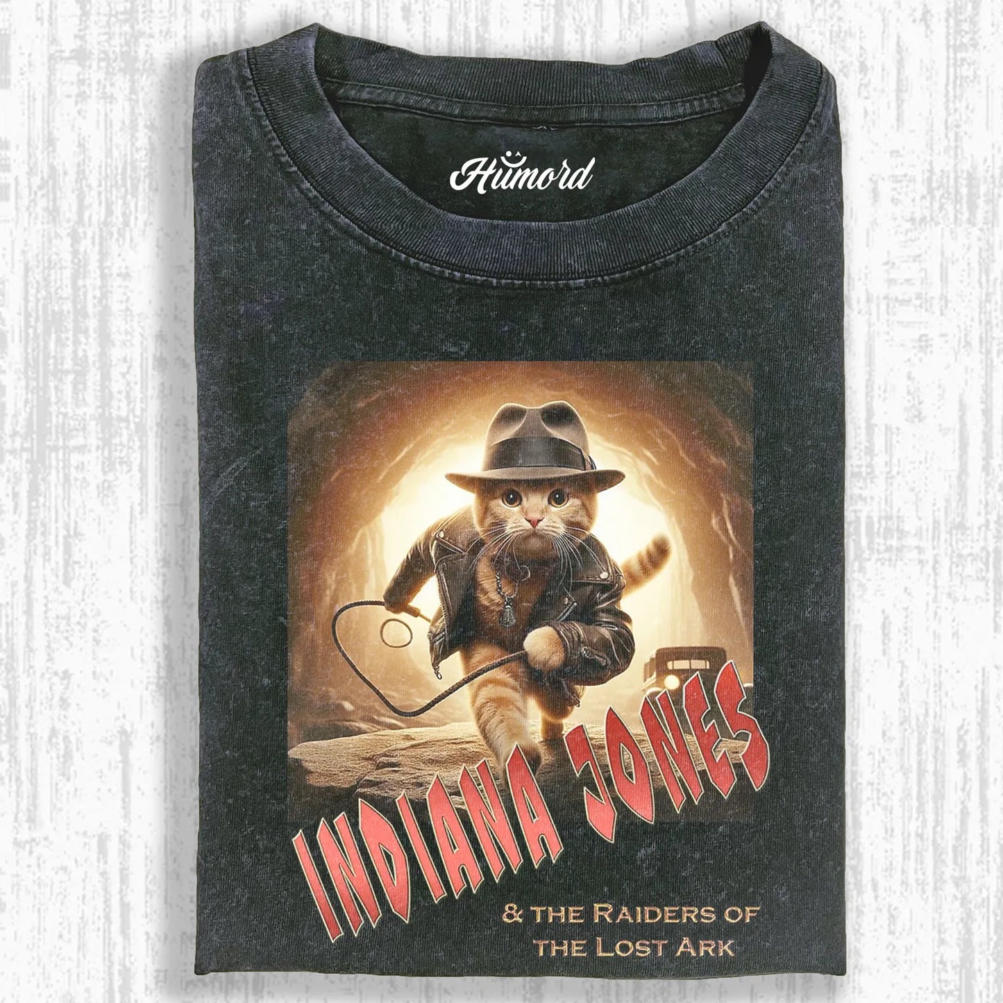 INDIANA JONES FUNNY CAT T-SHIRT