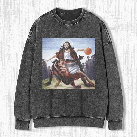 JESUS DRIBBLED THE BALL  T-SHIRT