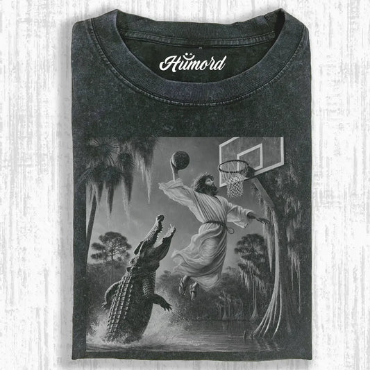 JESUS PLAYING BASKETBALL T-SHIRT