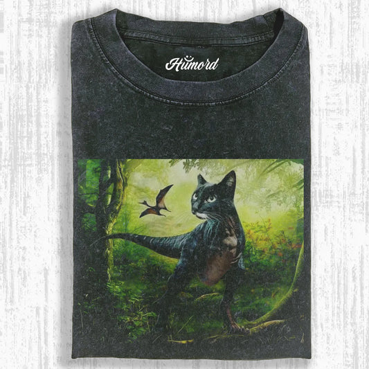 JURASSIC PARK & FUNNY DINOSAUR CATS T-SHIRT