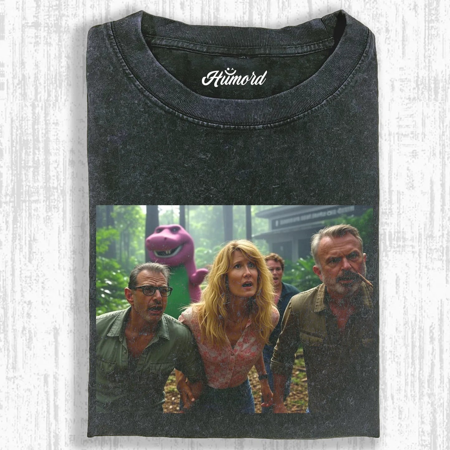 JURASSIC WORLD & PEOPLE BEING CHASED BY PING DINOSAURS T-SHIRT