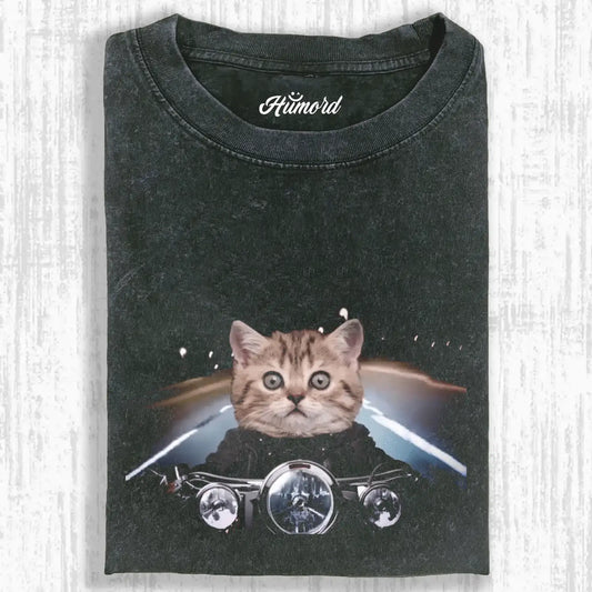 Riding a motorcycle Cat Tee