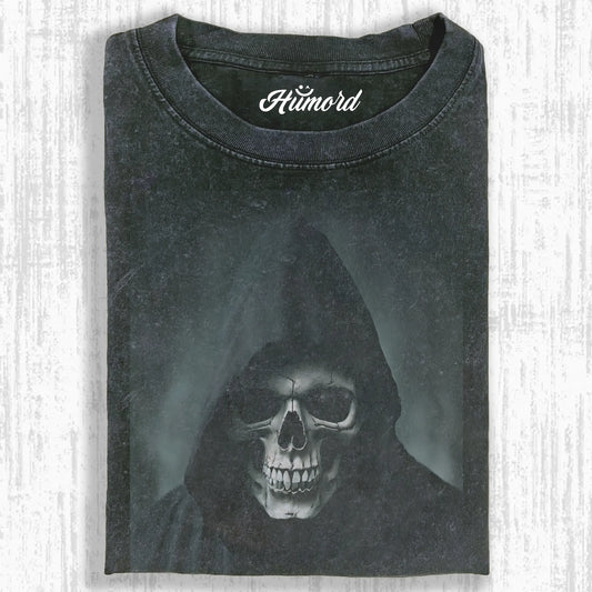 WASHED COTTON SKULL ARMY T-SHIRT