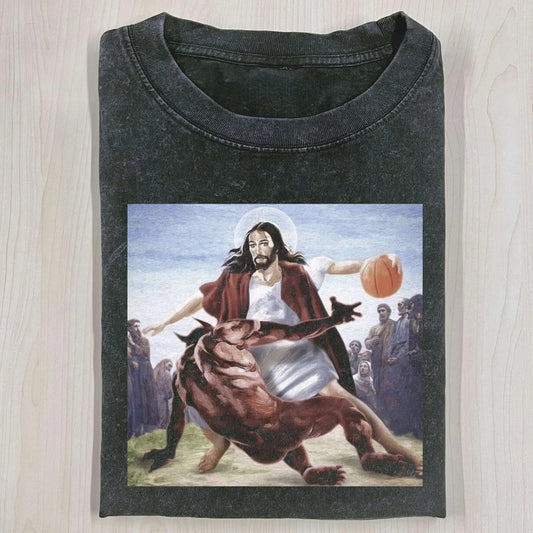 JESUS DRIBBLED THE BALL T-SHIRT